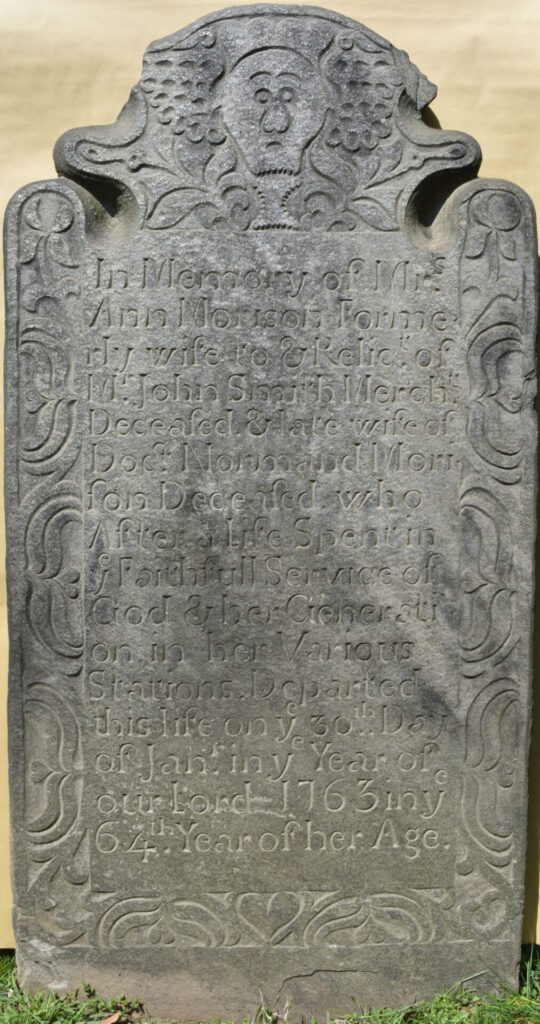Image of Marker # 768 - Headstone for Mrs. Ann Morison, 1763 