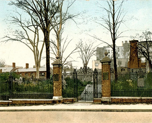 Historic Image of the Gold Street gate entrance, circa 1910.