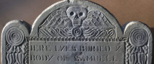 Top of headstone (tympanum) for Samuell Wentworth